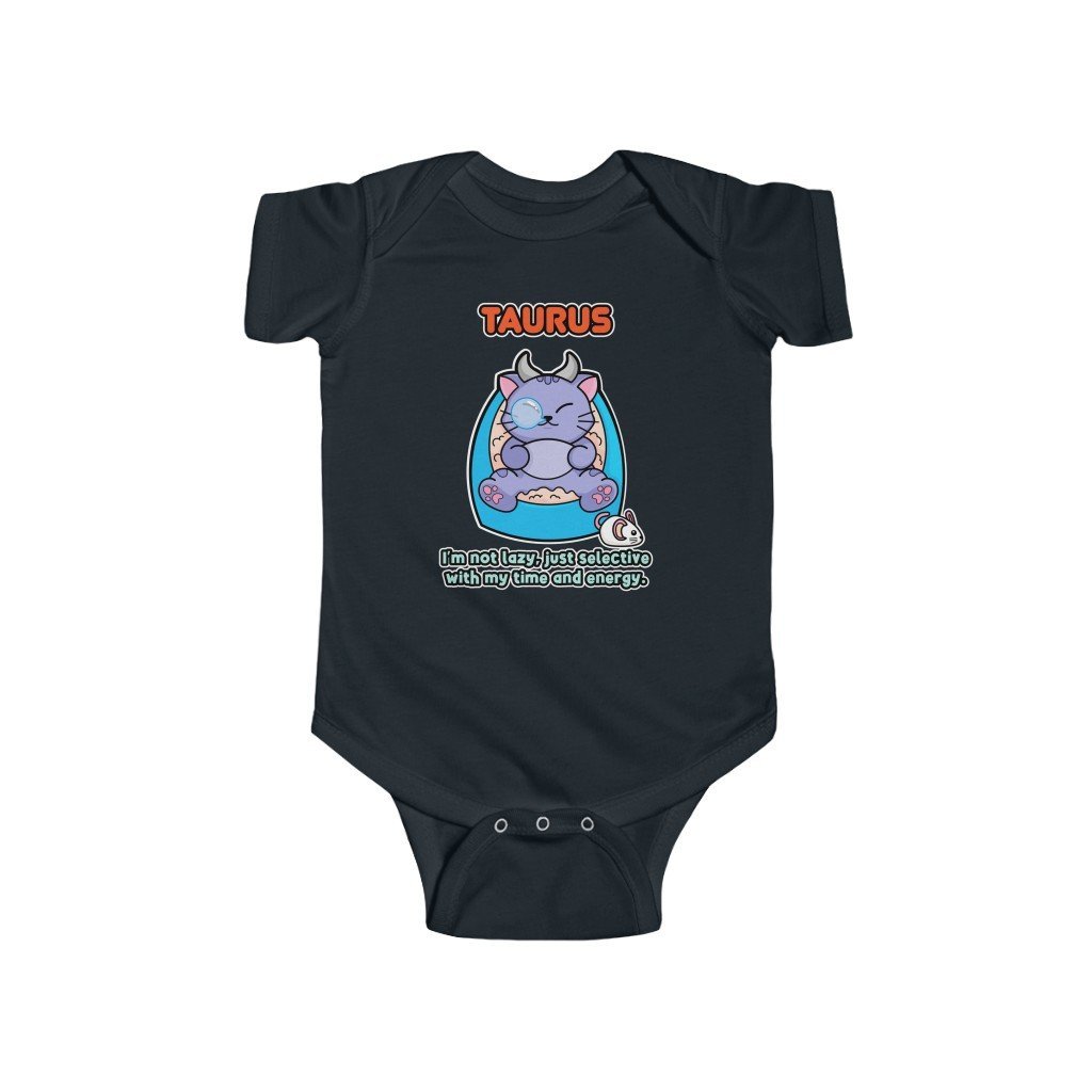 TAURUS "Not lazy" BABY ONESIE